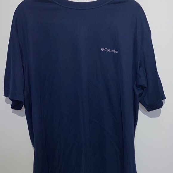 Columbia Mens Omni-Wick Short Sleeve Crew Neck T-Shirt Athletic Navy Size XL - Picture 1 of 10